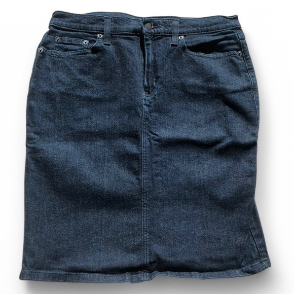 Liz Claiborne Women’s Blue Jean Denim Bodycon Preppy Prep Retro Skirt 12 - Picture 1 of 3